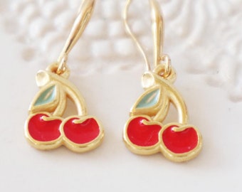 24-karaats vergulde kersenhanger: fruitsieraden