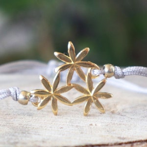 Simple flower bracelet, adjustable friendship bracelet ,lucky bracelet Gift for her, minimalist bracelet