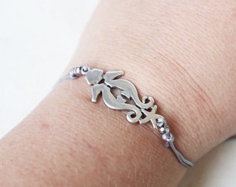 bracelet hippocampe , Bracelet d’amitié réglable en macramé , Cadeau pour elle, bracelet karma