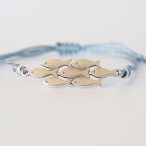 Minimalistisches Fischschwarm-Armband – Unisex-Charm-Armband mit verstellbarer Größe