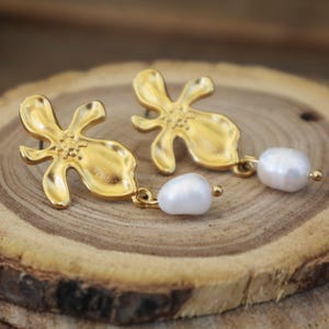 Vintage-inspirierte Barock-Perlenohrringe mit Orchideen – Eleganter Schmuck für Hochzeit, Jubiläum & Muttertag