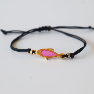 Pink and Gold Bracelet With Fish Charm Cute and Trendy Ocean-inspired ...
