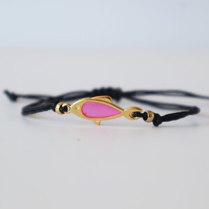Pink and Gold Bracelet With Fish Charm - Cute and Trendy Ocean-inspired ...