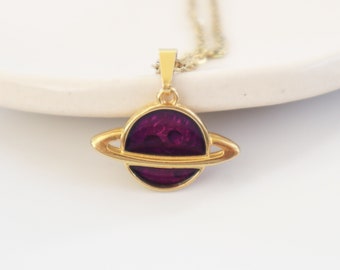 planet necklace,24k gold plated elegant pendant necklace, gift for her ,cute simple necklace