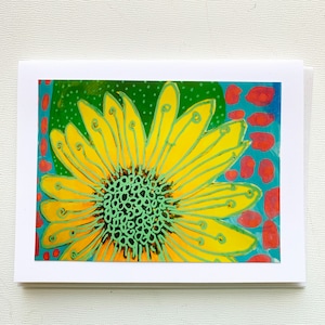 Sunflower Card, Sunflower Collage Notecard, Blank Card Inside, Sunflower Friend Gift Card for Her