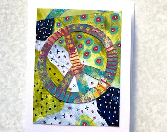 Peace Sign Card, Peace Sign Card Blank Inside, Notecard Gift for Her, Peace Sign Stationery Friend Gift