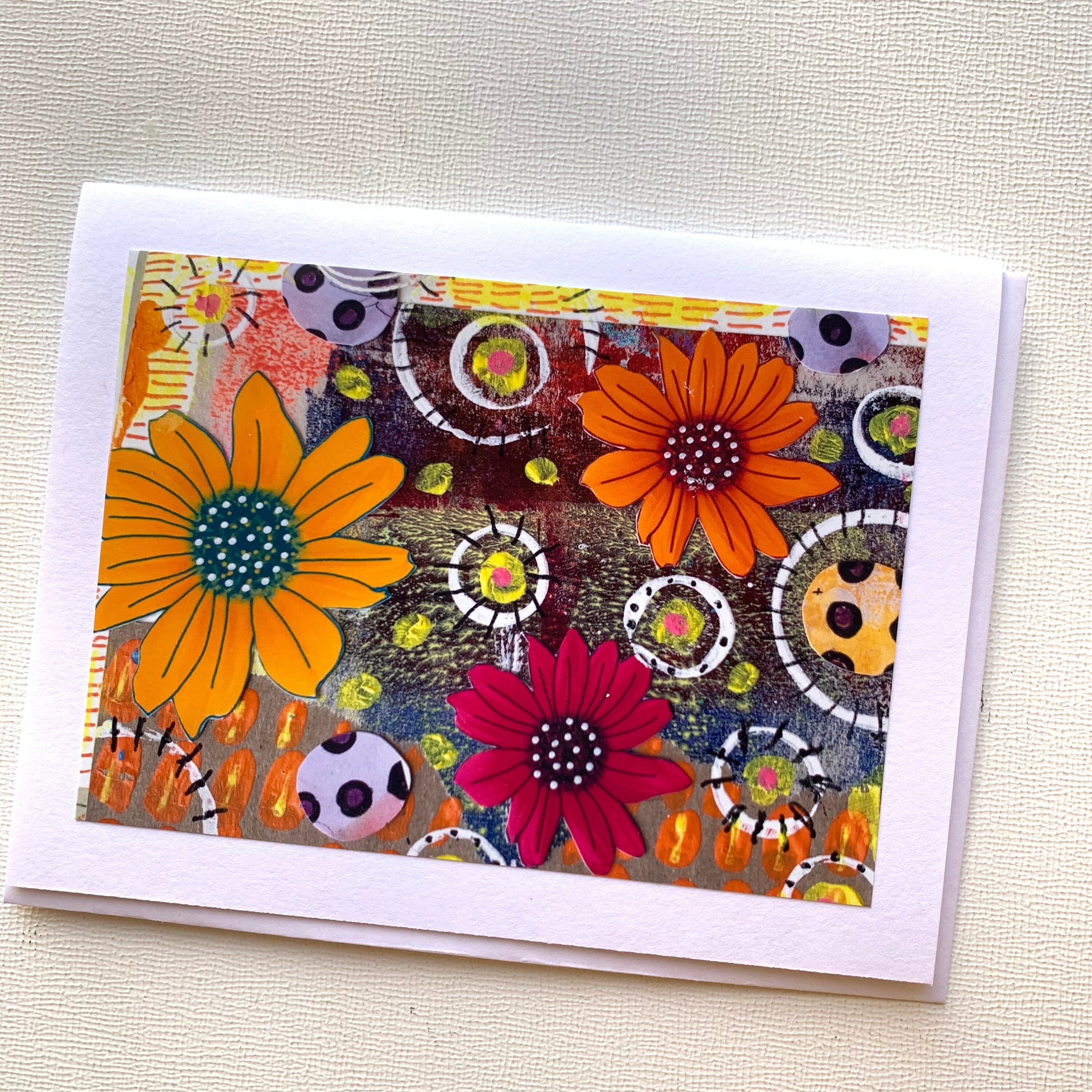 Sunflower Art Card Set, Sunflower Card Set, Handmade Blank Greeting ...
