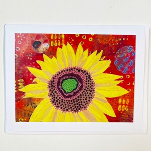 Carte de note de tournesol, carte de tournesol vierge à l’intérieur, cadeau de carte de note pour elle, cadeau d’ami de papeterie de tournesol