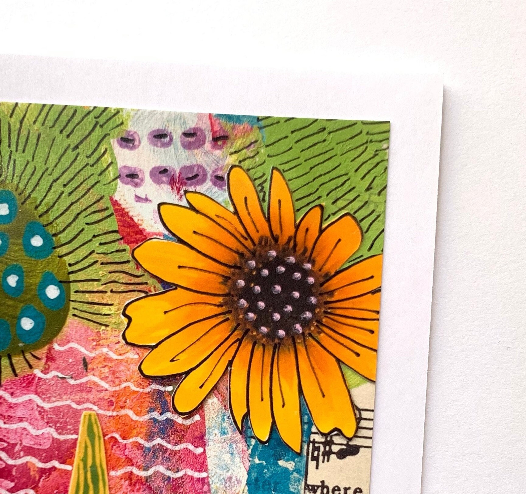 Sunflower Notecard Handmade Blank Sunflower Note Card Mixed - Etsy