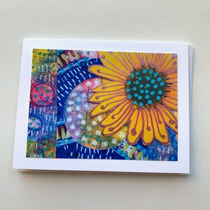 Carte de note de tournesol, carte de tournesol blank à l'intérieur, cadeau de carte d'note pour elle, cadeau d'ami de papeterie de tournesol