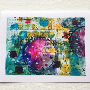 Unique Note Card, Mixed Media Handmade Notecards,  Blank Note Card Set, Stationery Gift for Her