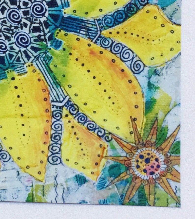 Sunflower Note Cards, Sunflower Art Card Set, Handmade Blank Greeting ...