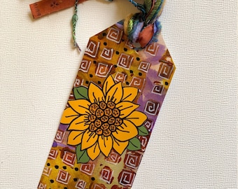 SALE--Sunflower Bridal Shower Gift, Sunflower Bookmark, Book Mark Gift for Friend, Sunflower Book Mark Gift Tag, Sunflower Friend Gift