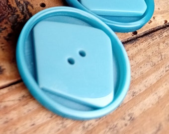 Blue Unique Buttons Couture Supply Plastic Sewing Buttons Perfect for Upcycling Sewing Knitting Project Set of 8
