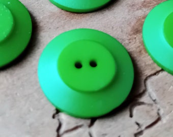 Set of 7 Vintage Green Buttons Unique Design Couture Sewing Buttons Retro Buttons Perfect for Sewing or Knitting Project