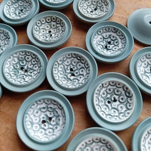 Vintage Dove Decorative Buttons with White Pattern  Set of 5 Two-Hole Plastic Buttons for Sewing & Crafting  Vintage Sewing Supplies