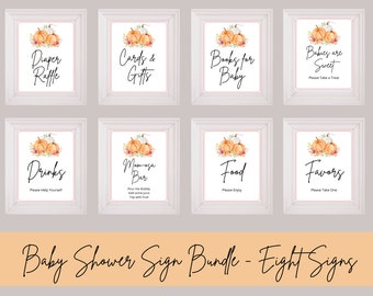 Pumpkin Baby Shower Signs Bundle | Fall Baby Shower Signs Bundle | Instant Download Signs | Pumpkin Baby Shower | Fall Baby Shower Printable