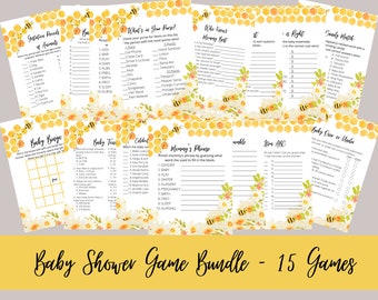 Honey Bee Baby Shower Games Bundle | Mama To Bee Shower Games Bundle | Instant Download Games | Bee Baby Shower | Printable | Mom to Bee