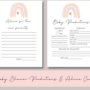 Regenbogen Baby Shower Ratkarten | Rosa Regenbogen Baby Shower | Sofort Download | Regenbogen Baby Shower | Druckbare