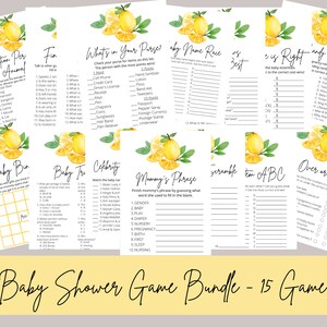 Lemon Baby Shower Games Bundle | Lemon Shower Games Bundle | Instant Download Games | Lemon Baby Shower | Printable | Summer Baby | Lemons