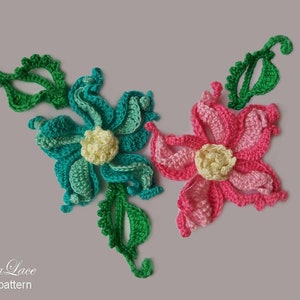 Irish lace flower pattern. Crochet ideas for flower creating. Diy crochet flowers