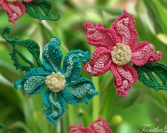 Fantasy Flower Crochet Pattern: Irish Lace Applique Tutorial
