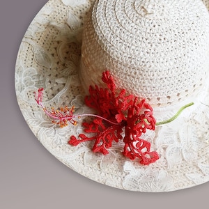 Coral Hibiscus Häkelanleitung: Blumen-Anleitung für Sträuße, Broschen, Arrangieren (PDF)