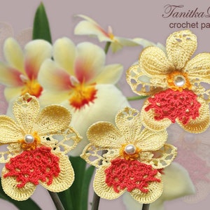 Crochet pattern Miltonia Orchid Flower pattern How to make applique Tutorial crochet flowers