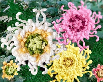 Chrysanthemum Crochet Flower Pattern: DIY Garden Mum Tutorial, Floral patterns