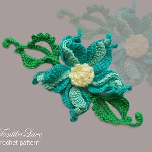 Crochet flower creations for clothing decoration. Crochet ideas by TanitkaLace.