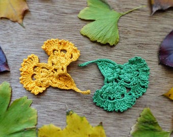 Ginkgo Blatt Häkelanleitung: Baum-Blätter als Dekoration, Applikation (PDF-Anleitung)
