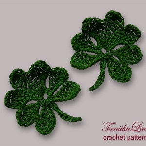 Crochet Patterns Flower Leaves set 4in1 Crochet Tutorials How to make Green leaf applique pattern Tree leaves patterns image 2