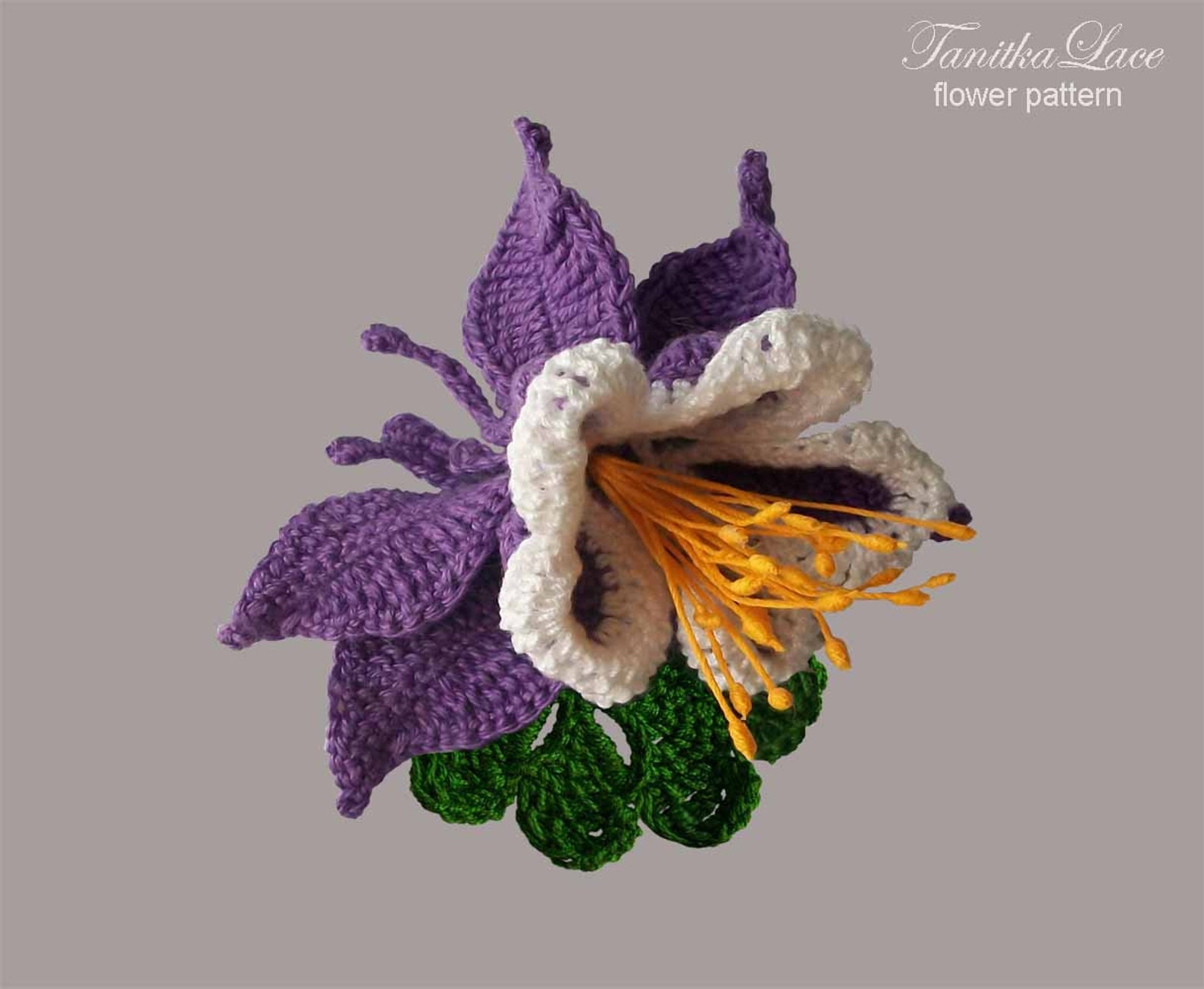 Crochet Pattern Columbine Flower Applique 2 in 1. How to ...