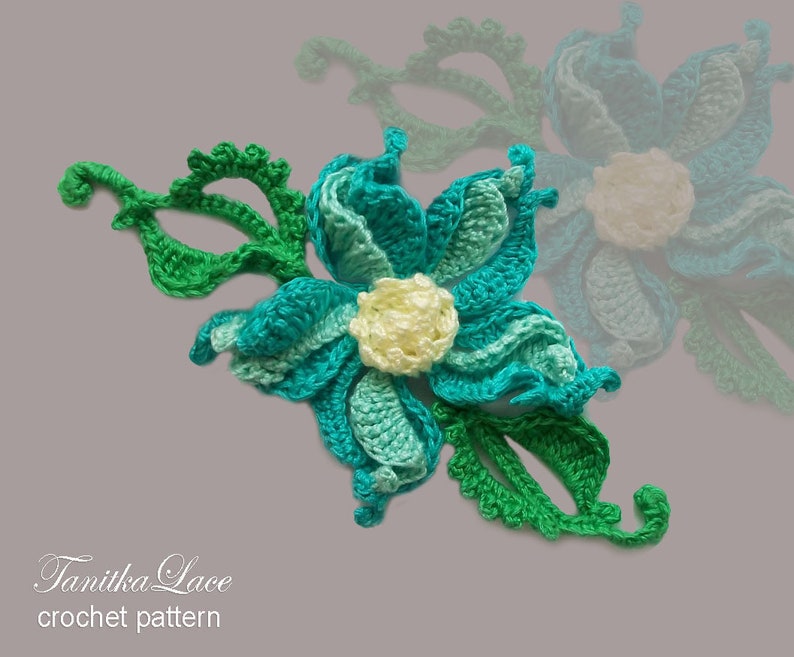 Crochet flower creations for clothing decoration. Crochet ideas by TanitkaLace.