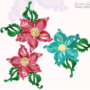 Fantasy flower pattern. Master class on crocheting Irish lace. Digital file