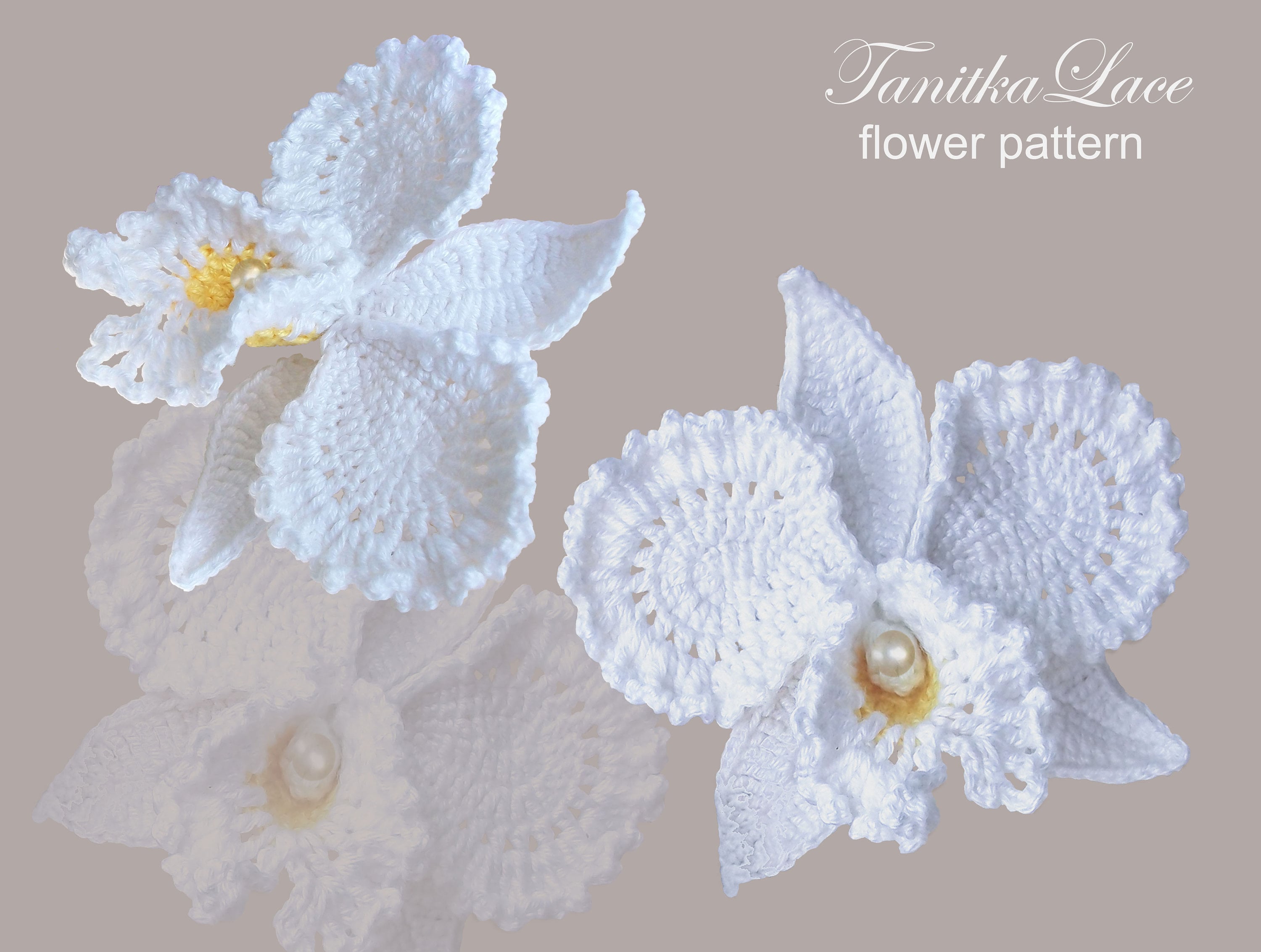 Pattern Orchid Cattleya Crochet Flower PDF Photo Tutorial for Etsy