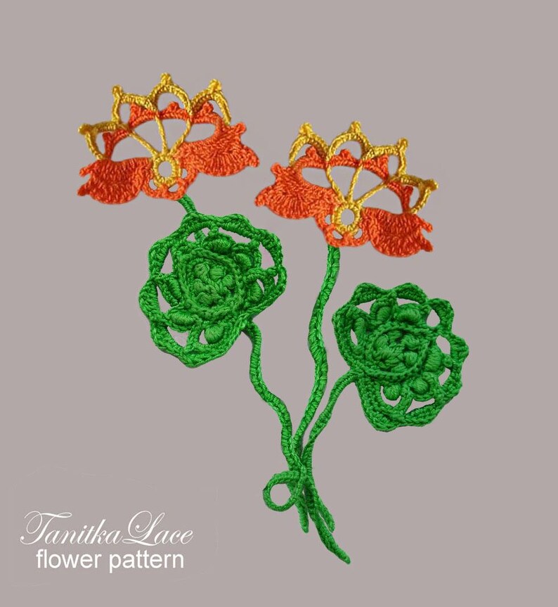 Lotus pattern applique for crochet decor. Master class in Irish lace technique. Digital tutorial.