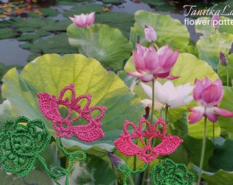 Crochet Lotus Flower Pattern: Lace Applique Decor Embellishment (PDF Tutorial)