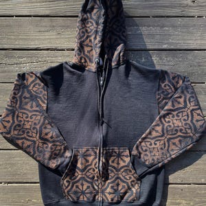 Half and half Full pattern Zip up Hoodie