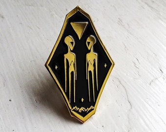 Hard Enamel Pin - Nighttime Ascension - 2.25 inches - Original Illustration