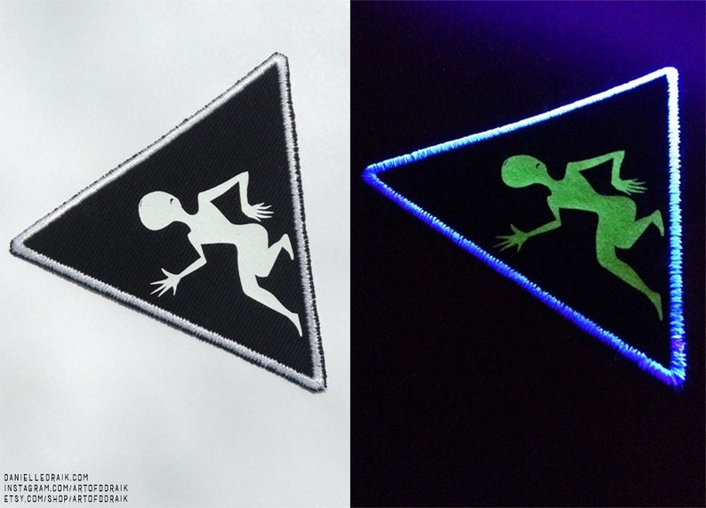 LIMITED RUN OF 25 Glow in the Dark Triangle Embroidered Patch The Ups and Downs of Mistakes 3 Inches image 2