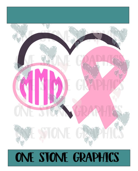Download Breast Cancer Ribbon Monogram Svgmonogram Etsy