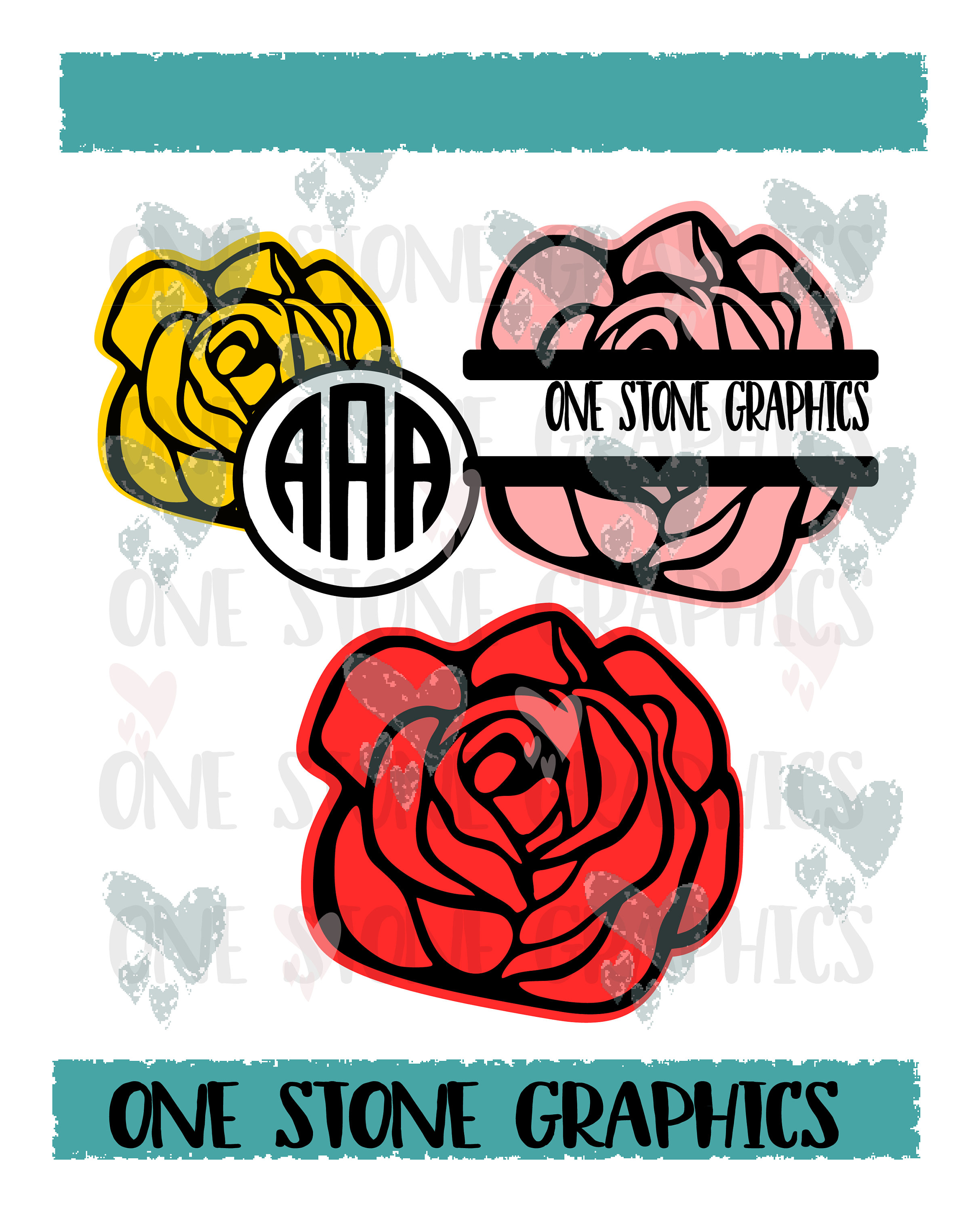 Rose monogram svg,Rose,flower,flower monograms,split flower monogram,split  rose monogram,monogram frame,roses,rose bundle,rose monograms svg