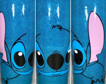 Stitch Experiment 626 Inspired Tumbler | Wine Glass | Vacuum Insulated Double Wall | Stemless Wine Cup with Lid | Stainless Steel Tumbler