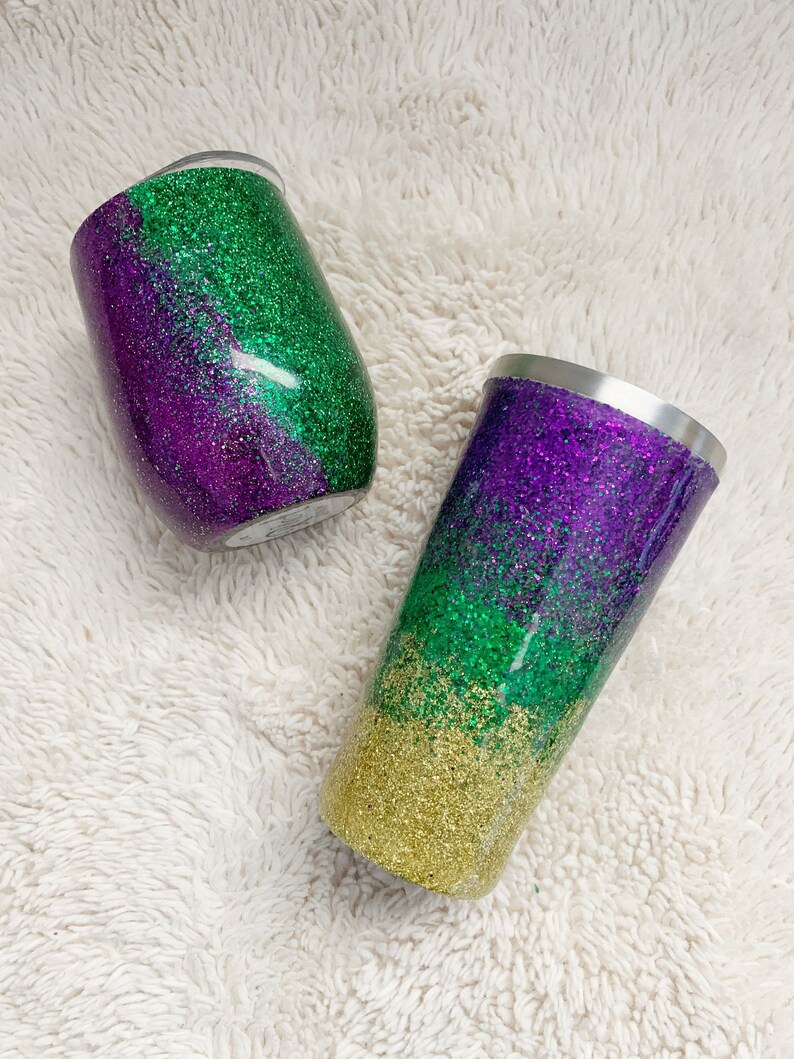 mardi gras insulated tumbler
