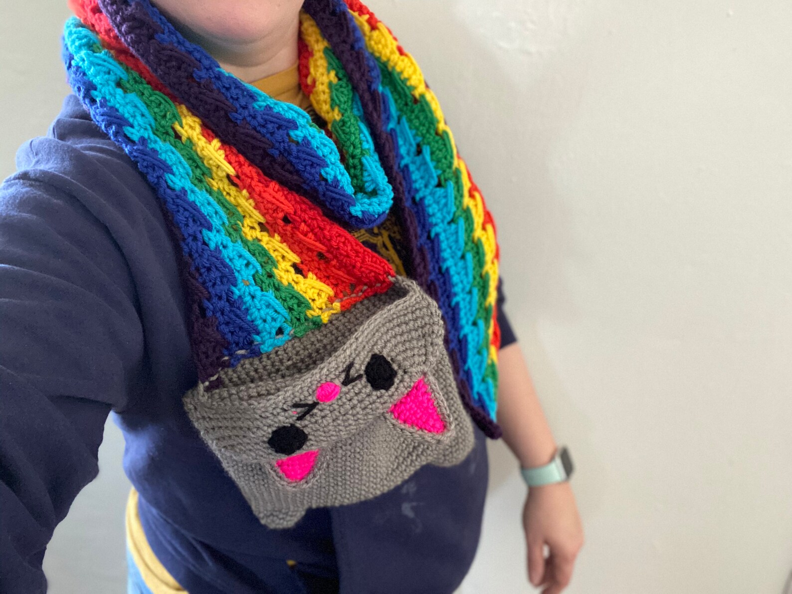 Rainbow Barf Cat Scarf Etsy