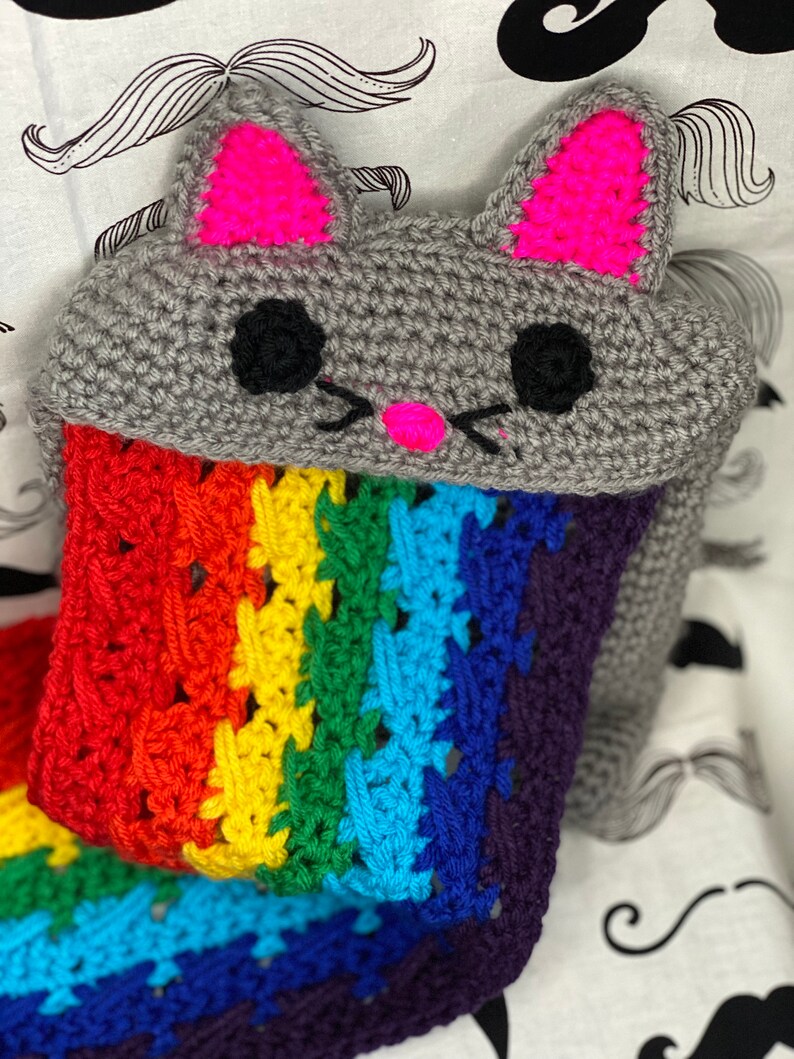 Rainbow Barf Cat Scarf Etsy