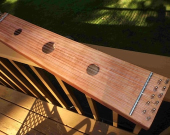 Aeolian Window Harp 30 inch Wide Body 14 strings. Rich deep tones. Lightly figured Curly Maple, American Wild Cherry. Ships Free to USA