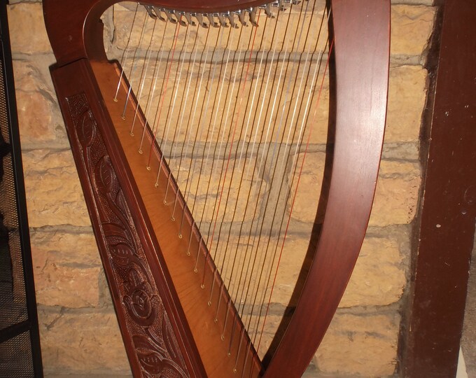 19 String Celtic Irish Style Harp Low Cost Unknown Vintage Maker Petite