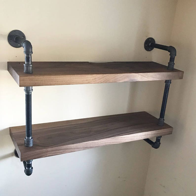 Walnut Pipe Shelving Etsy